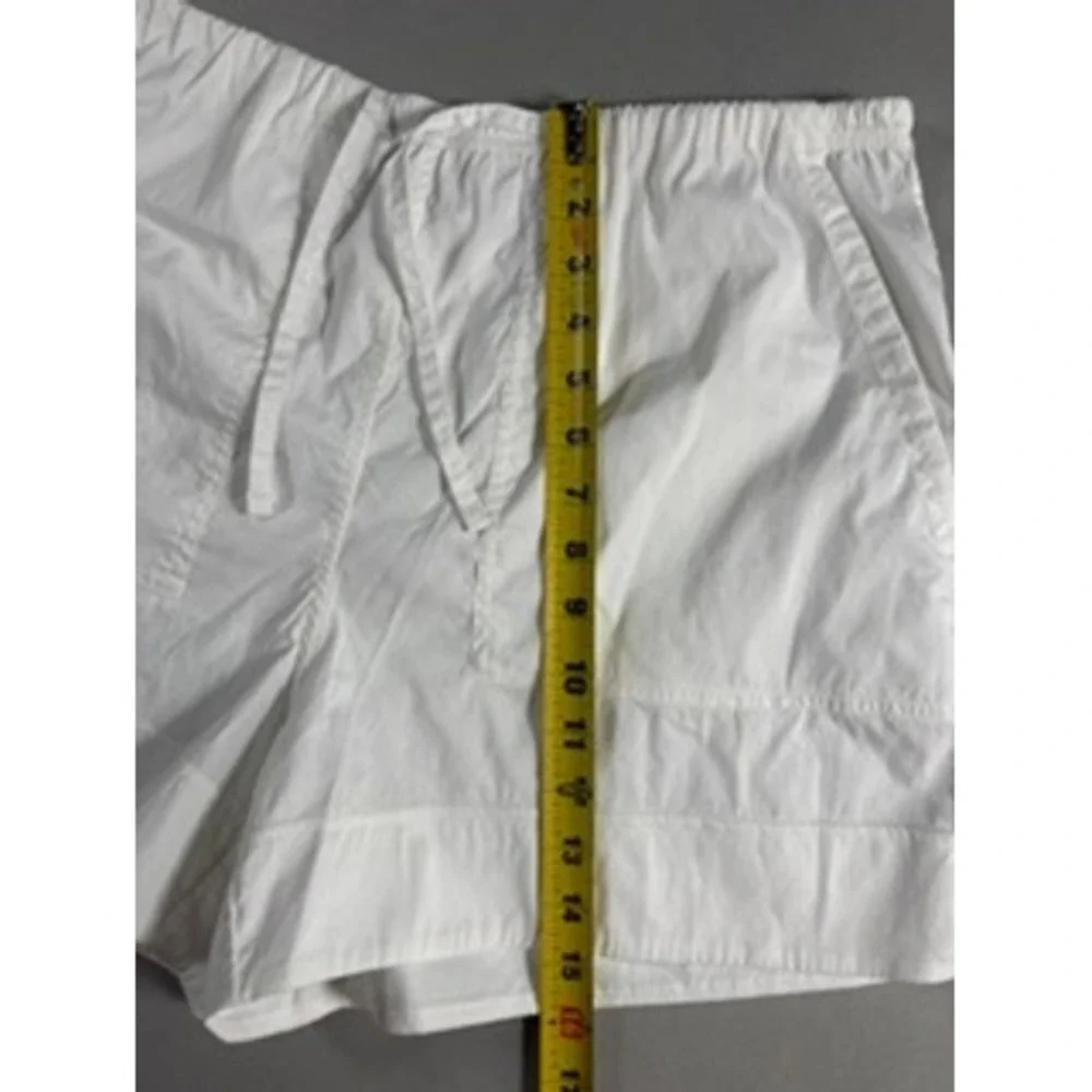 Lululemon White Cotton Blend Poplin High Rise Drawstring Shorts 4